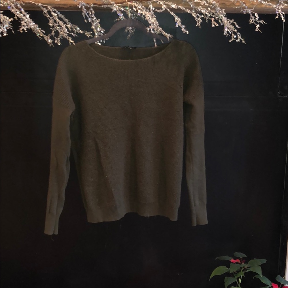 Theory Olive Green Cashmere Sweater